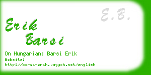 erik barsi business card